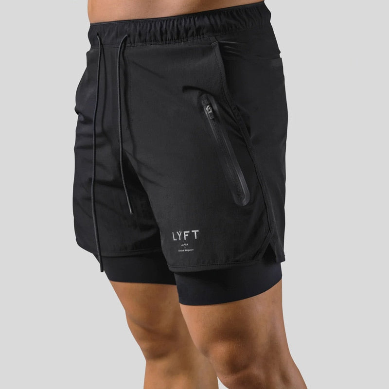 Sportieve Mauro 2-in-1 sportbroek voor heren; veelzijdig voor training, jogging & sport.