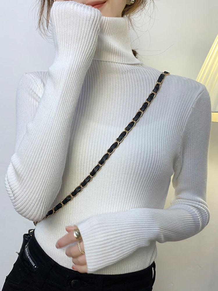 Dames Trui met Col, gebreid voor de winter. Biedt warmte, stijl en comfort. Een must-have.