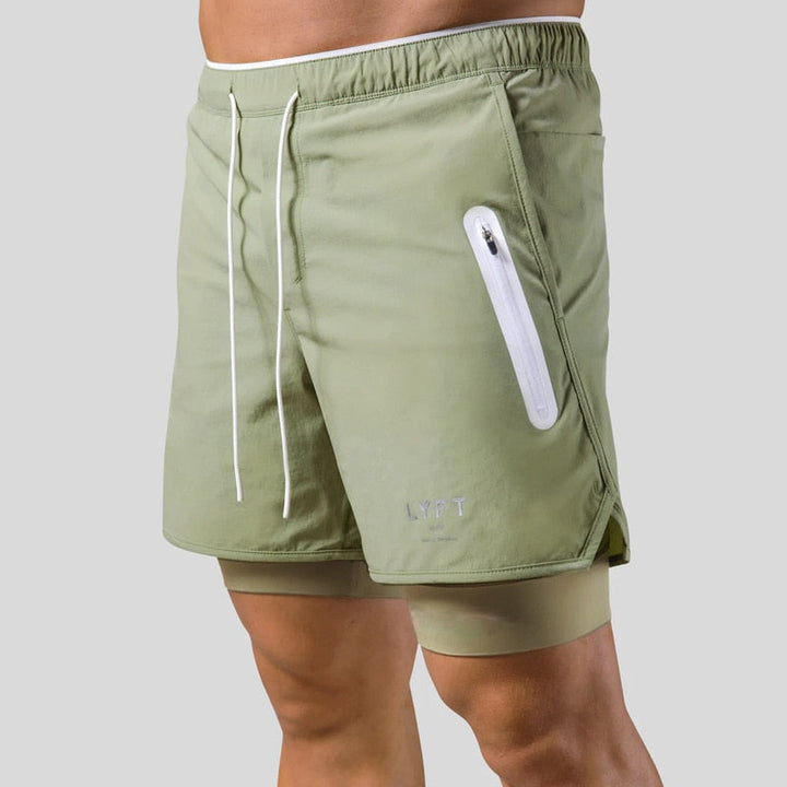 Mauro 2-in-1 heren sportbroek; focus op comfort en prestatie voor elke workout sessie.