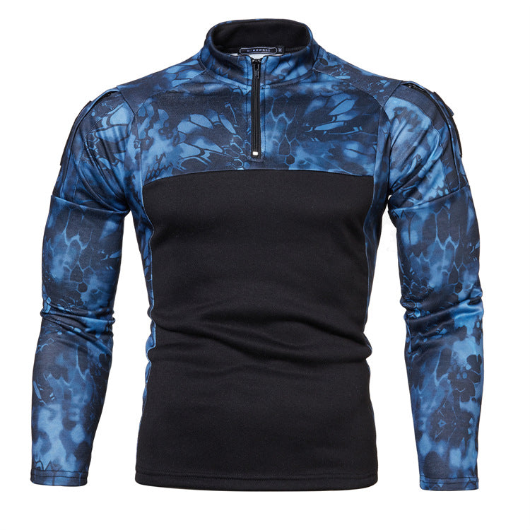Opvallende legerprint heren camouflage trui Jonah, een stoer camo shirt voor mannenmode en outdoor activiteiten.