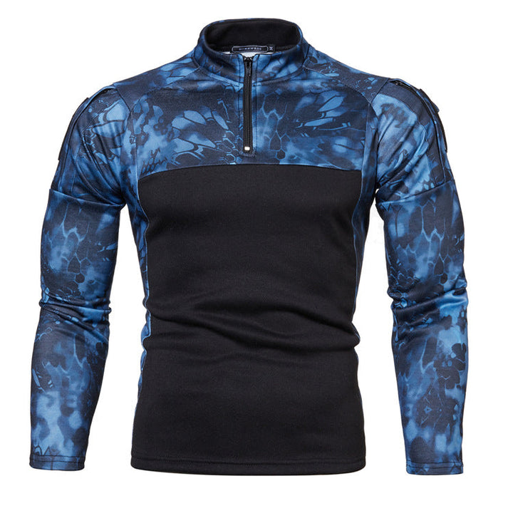 Opvallende legerprint heren camouflage trui Jonah, een stoer camo shirt voor mannenmode en outdoor activiteiten.