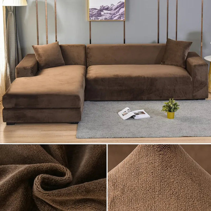 Onderhoudsvriendelijke elastische bankhoes, een essentieel woonaccessoire. Beschermt je bank met stijl en gemak.