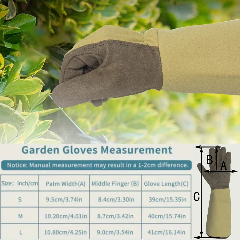 Robuuste tuinhandschoenen voor dames, beschermt handen tijdens het tuinieren met rozen en planten.