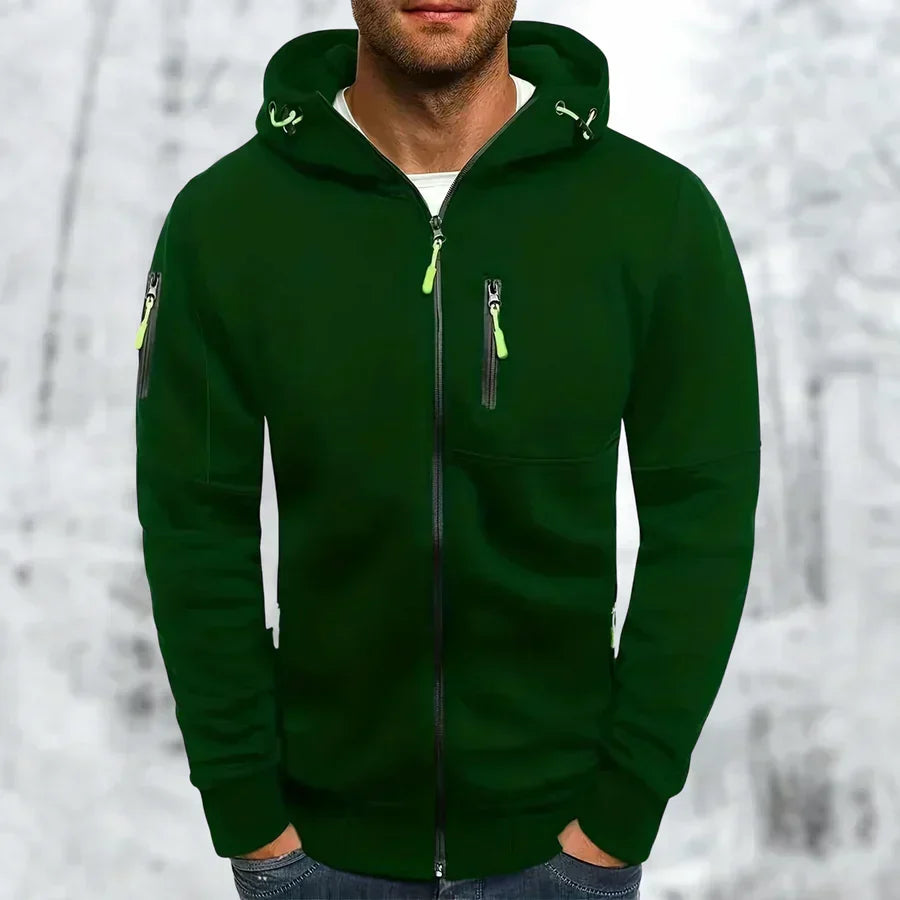 Stijlvolle & comfortabele MetroFlex heren hoodie met rits, perfect voor herenmode en dagelijkse kleding.