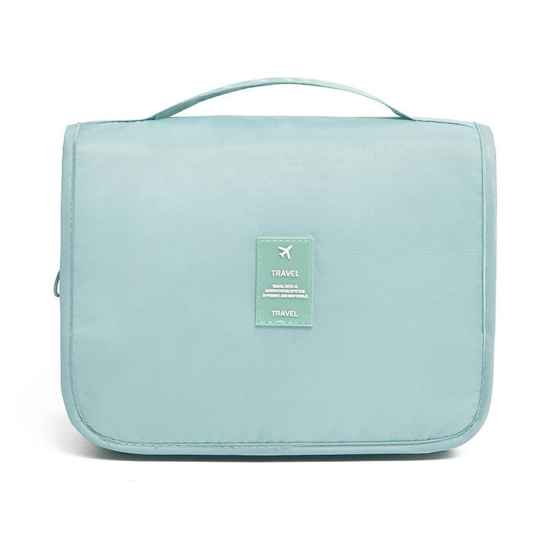 Compacte opvouwbare toilettas voor dames, perfect voor reizen en cosmetica opslag.