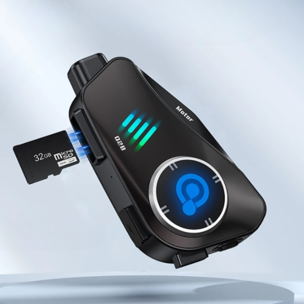 Scherpe 1080P HD motorhelm camera voor heldere video's, waterdicht en met Bluetooth connectiviteit.