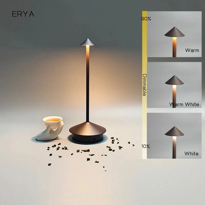 Stijlvolle draadloze LED tafellamp SANDSBERGORIGINALS, sfeerverlichting voor eetkamer. Touch & dimbaar.