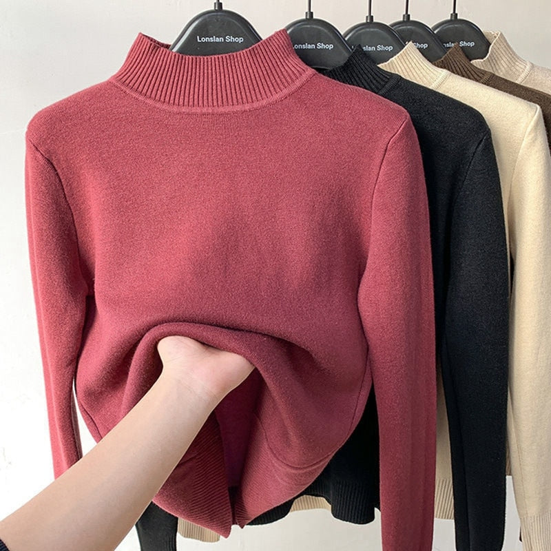 Zachte, gevoerde dames sweater met fleece voering voor optimale warmte in de wintermaanden.