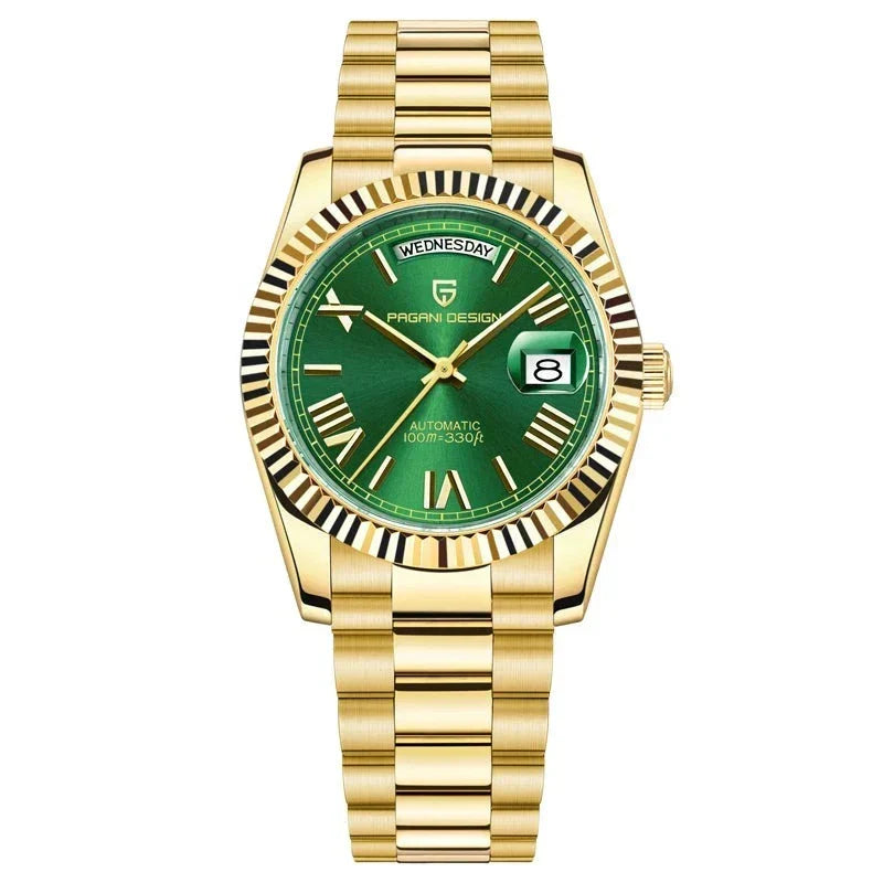 Wijzerplaat van het Dominus automatische herenhorloge, met precieze tijdsaanduiding en stijlvolle uitstraling.
