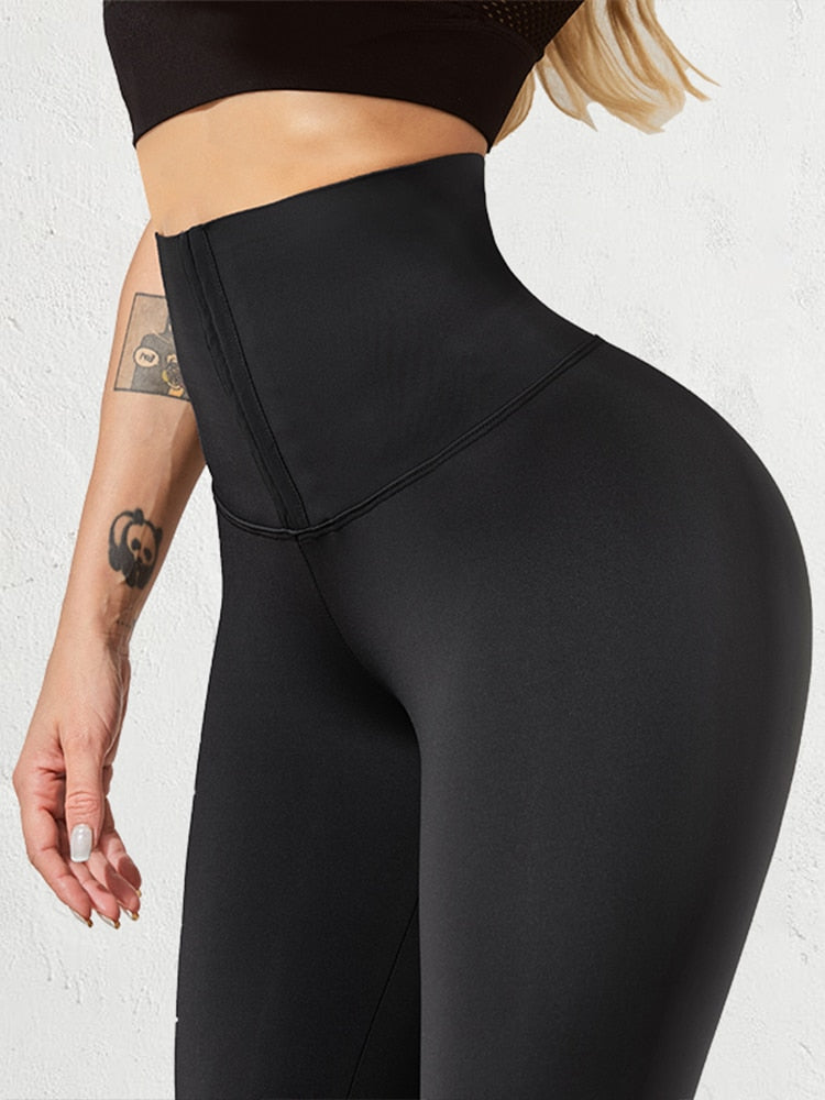 Dames corset sportlegging met hoge taille, ideaal voor fitness & yoga training.