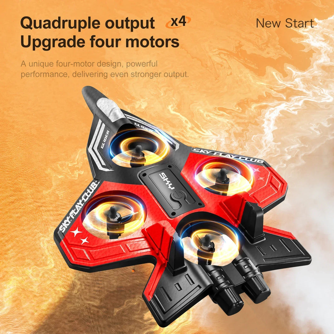 Op afstand bestuurbaar foam glider speelgoedvliegtuig met ingebouwde gyroscoop en LED licht.