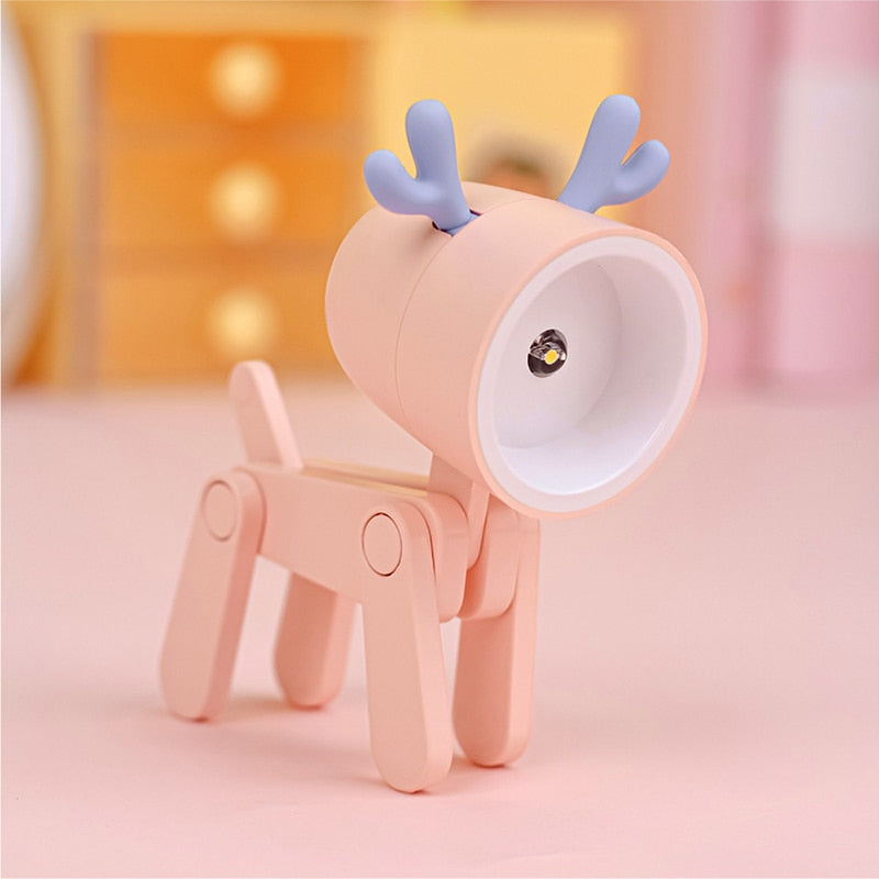 Veilig nachtlampje kind, zacht dieren sfeerlicht puppy voor slaapkamer.
