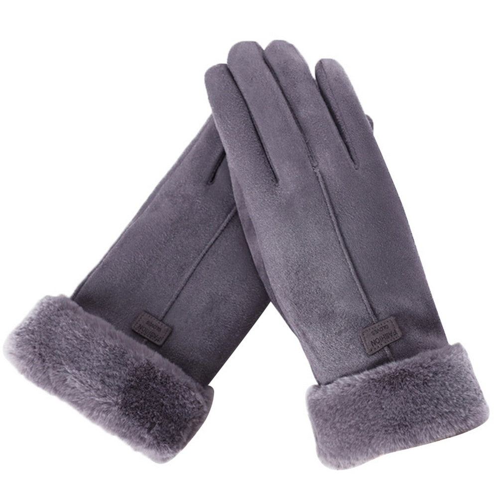 Warme fluffy dameshandschoenen, perfect voor koude dagen, waterdicht en touchscreen functionaliteit.