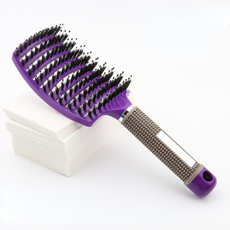Ontklitborstel met flexibele pinnen voor een zachte hoofdhuidmassage en glad haar.