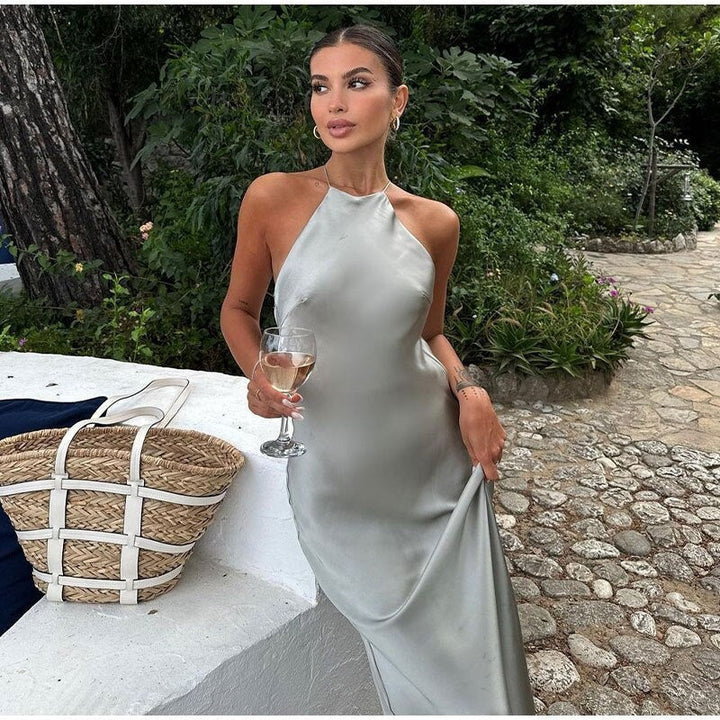 Elegante mouwloze maxi-jurk voor dames, perfect als avondjurk of feestjurk voor speciale gelegenheden.