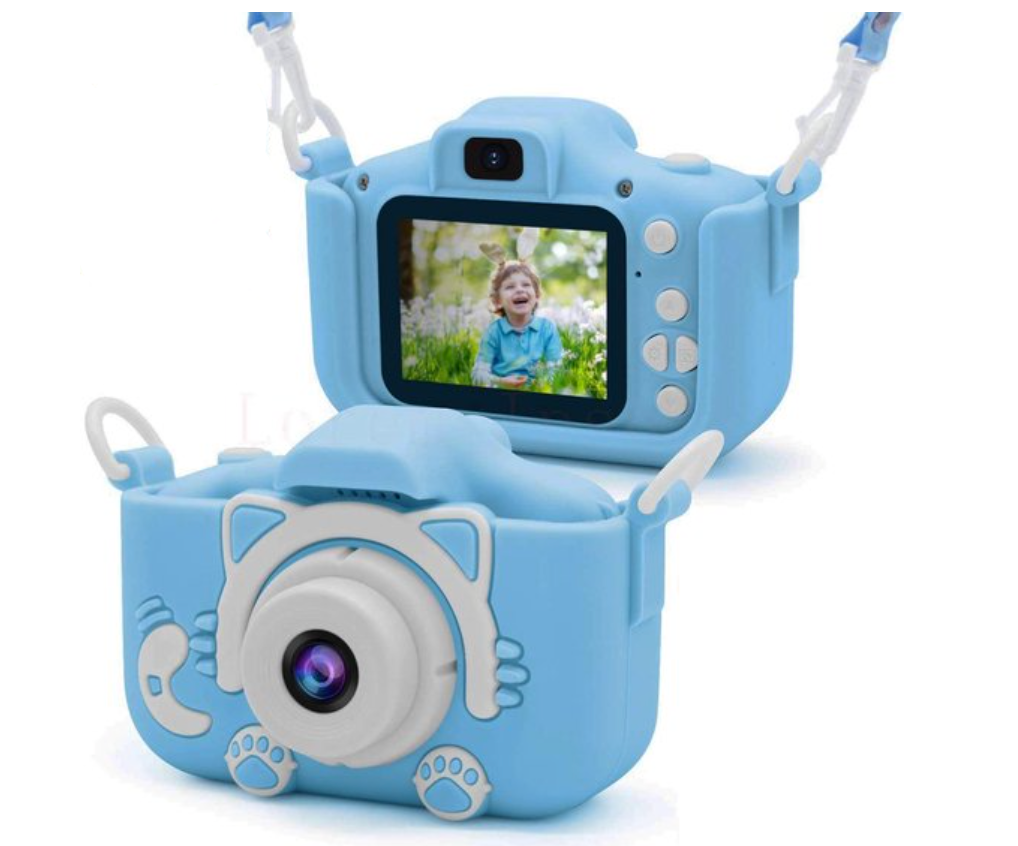 HD mini digitale kindercamera met beschermhoes, ideaal voor jonge fotografen en educatief speelgoed.