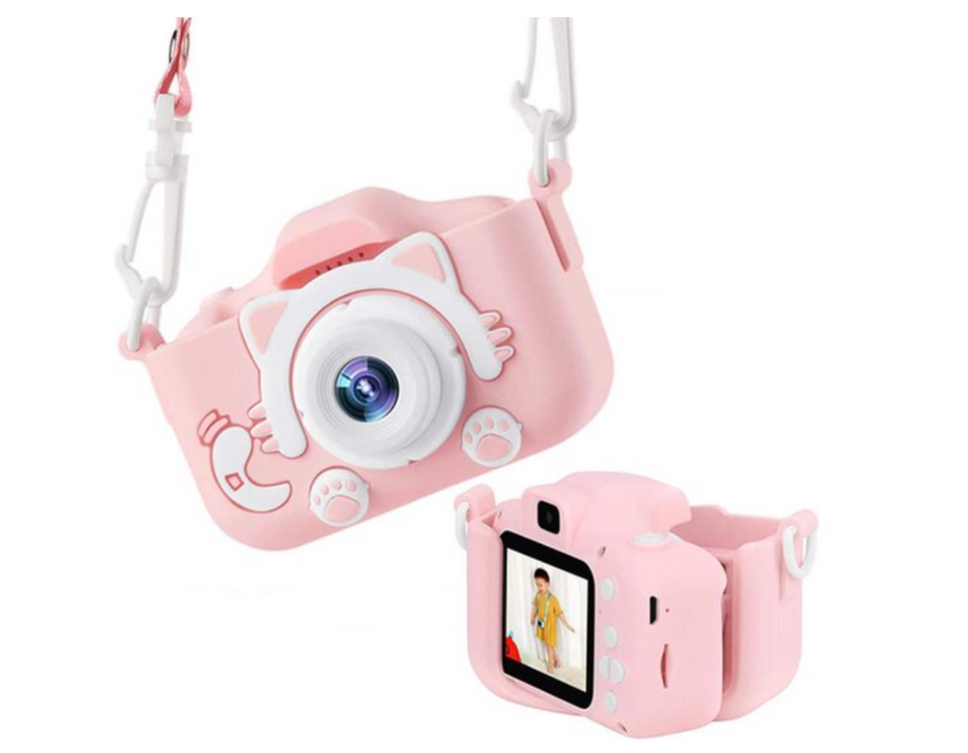 Schokbestendige HD minicamera voor kinderen, robuust speelgoed voor avontuurlijke kleine fotografen.