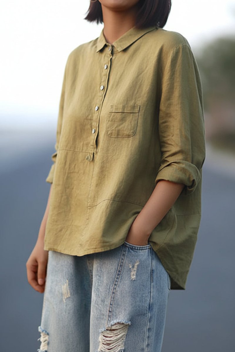 Veelzijdige jade dames trui met knoopsluiting. Gemakkelijk te stylen voor zowel casual als geklede momenten.