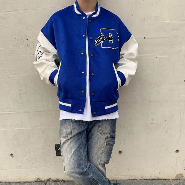 Heren baseball jack, stoere Amerikaanse stijl, warme en comfortabele bovenkleding voor casual mode.