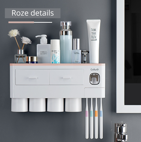 Strakke badkamer organizer voor opbergen van badkameraccessoires; houdt je badkamer netjes en georganiseerd.