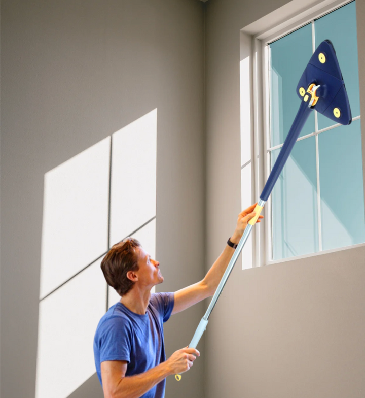 Hoogwaardige microvezel vloerwisser, de EasyClean ProSwivel mop, voor sneldrogende en streeploze reiniging.