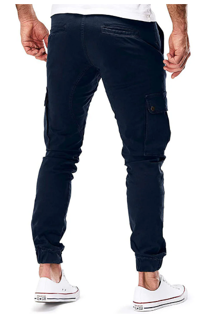 Zachte Hayes cargobroek met elastische taille voor ultiem comfort; een functionele herenbroek.