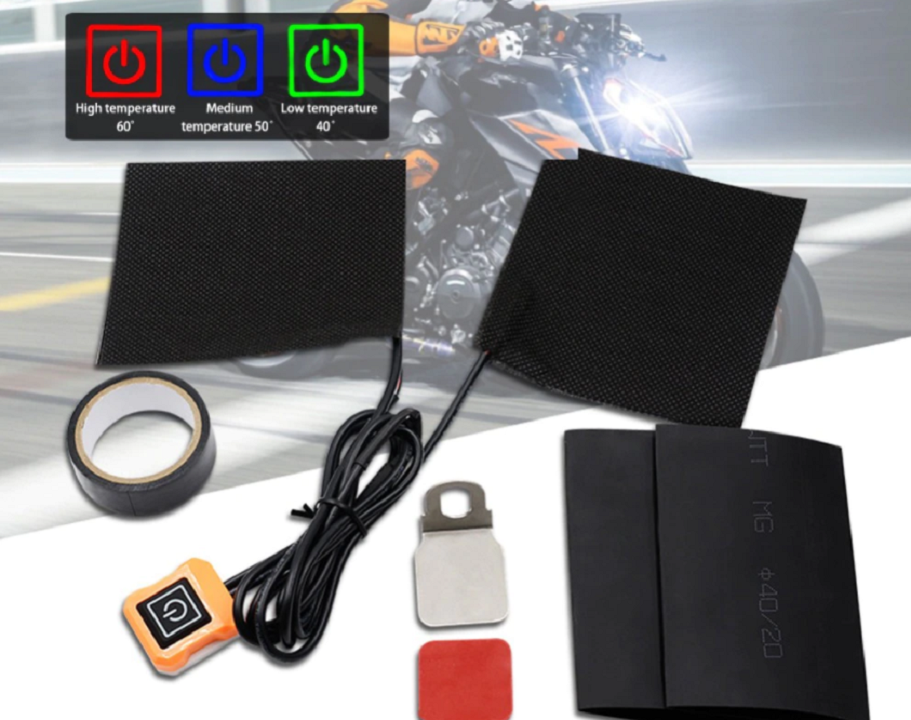 Antislip legergroene 12V verwarmde motorfiets handvatten voor comfortabele en veilige winterritten op motor/scooter.