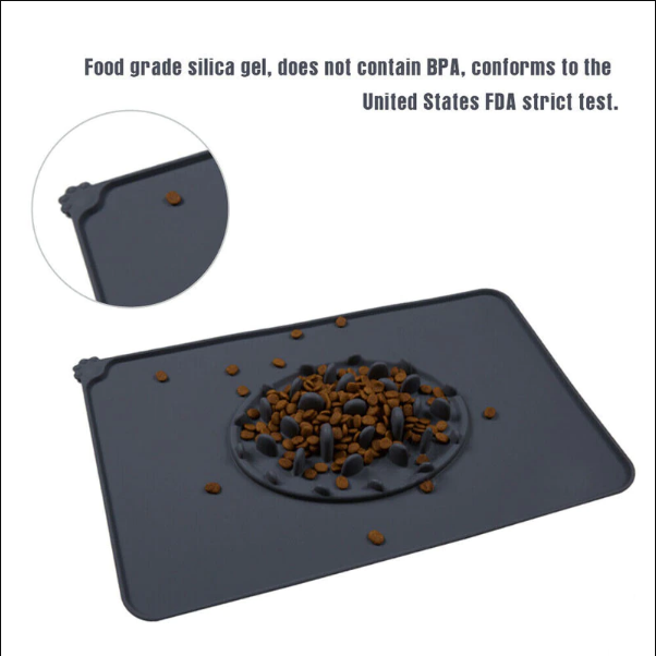 Opvouwbare siliconen dieren slowfeeder mat voor honden en katten. Gemakkelijk op te bergen & perfect voor op reis.