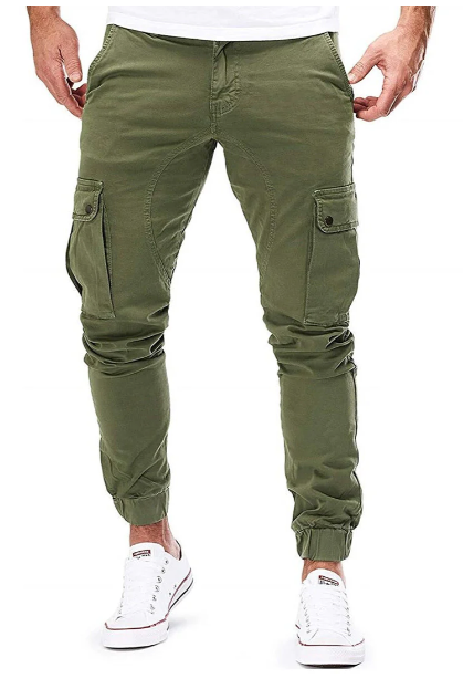 Praktische Hayes herenbroek, comfortabel de hele dag door dankzij elastische taille; casual cargobroek.