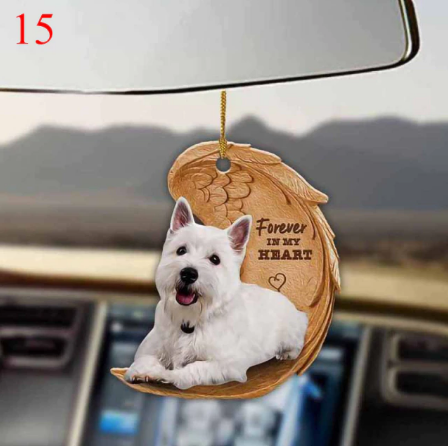 Mooi honden ornament, een charmante toevoeging als auto of huis hangdecoratie.