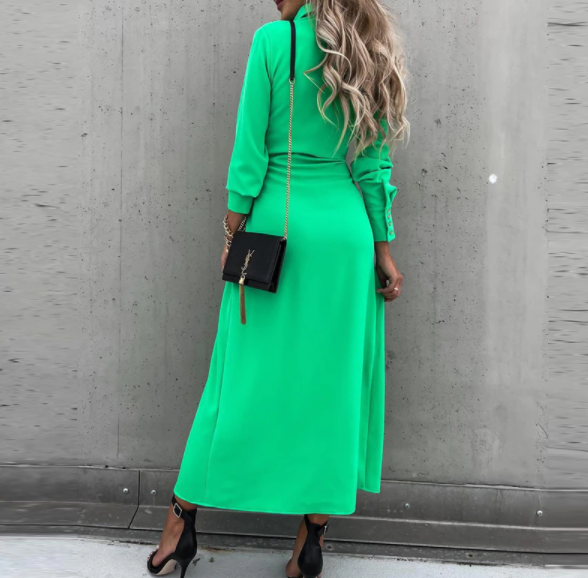 Comfortabele zwarte vrouwenjurk, Ellen's Fashion, elegante modieuze kleding voor elke dag.