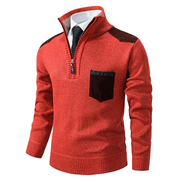 Moderne heren half zip trui, stijlvolle pullover voor een veelzijdige en comfortabele garderobe.