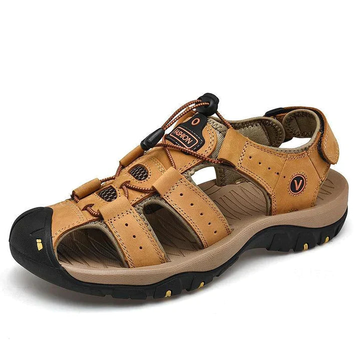 Casual Victor zomersandalen voor mannen, zwart, met comfortabele pasvorm en geschikt als buitenschoenen.
