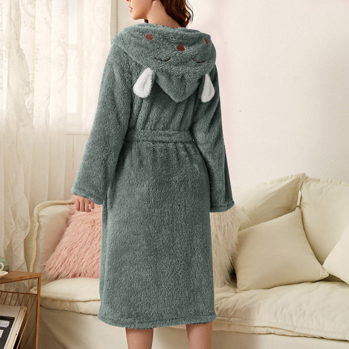 Ultrazachte konijnen badjas voor dames, comfortabel en warm, perfect voor ontspanning thuis.