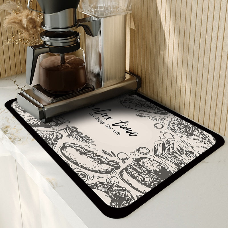 Grijze opvouwbare keuken afdruipmat, makkelijk schoon te maken en snel droog.
