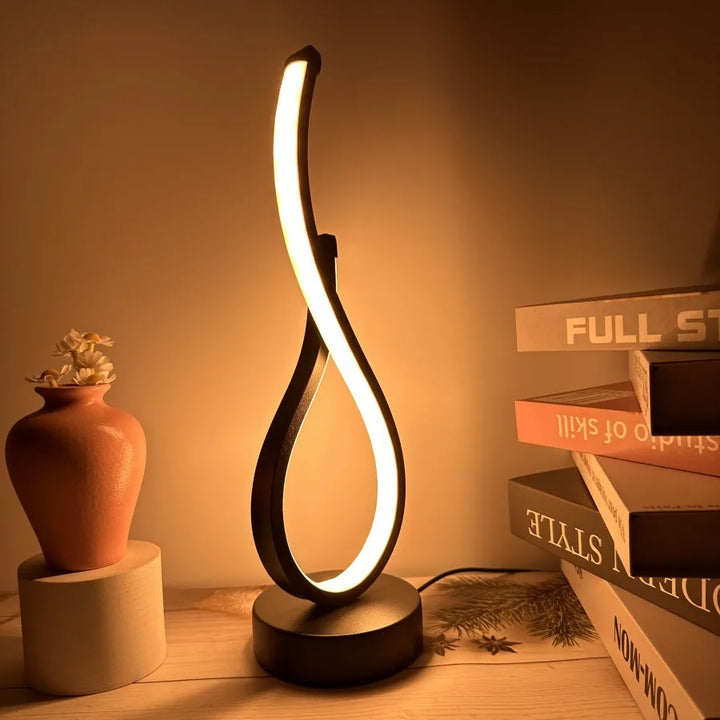 Lumoara dimbare LED tafellamp met modern design en 3 lichtkleuren voor sfeervolle woonkamer verlichting.