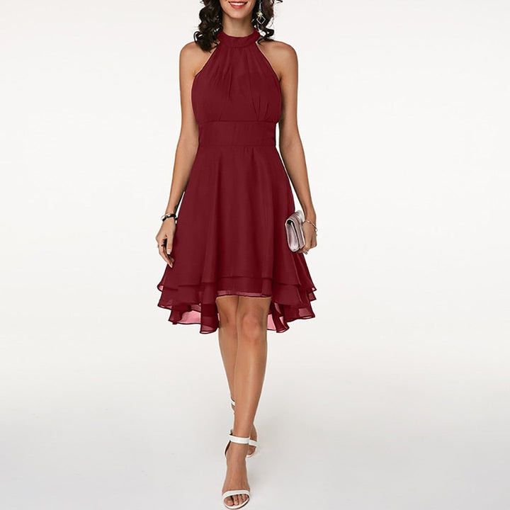 Dames casual jurk met korte mouwen en vrolijke ruches; ideaal voor een kleurrijke en comfortabele zomer.