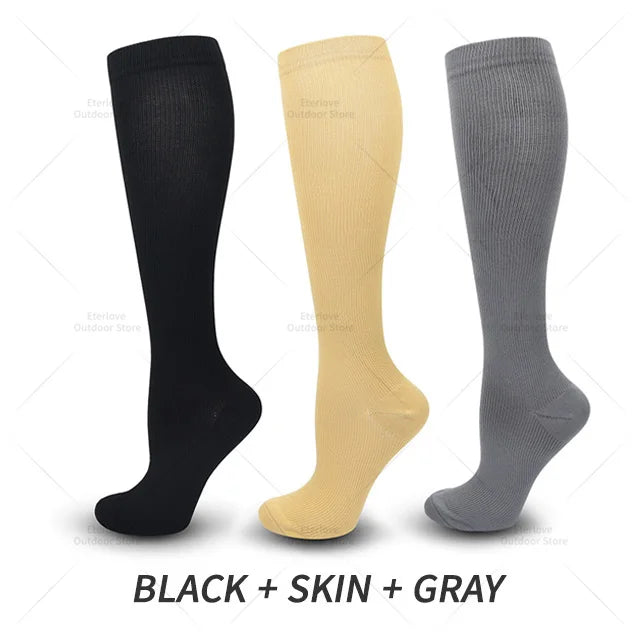 Unisex FitSupport compressiesokken (3 paar), kniehoog. Bevordert bloedcirculatie en vermindert vermoeidheid.