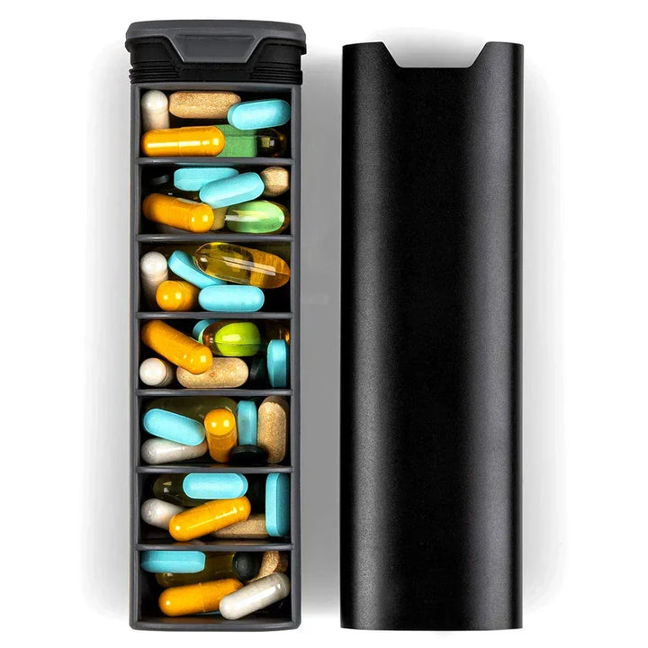 Praktische weekplanner pillendoos; 7-Dagen organizer voor het moeiteloos beheren van medicatie en supplementen.