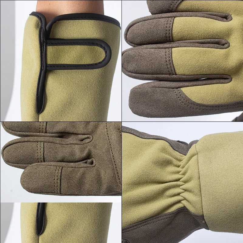 Stijlvolle en doornbestendige tuinhandschoenen voor dames, essentieel voor rozenonderhoud.