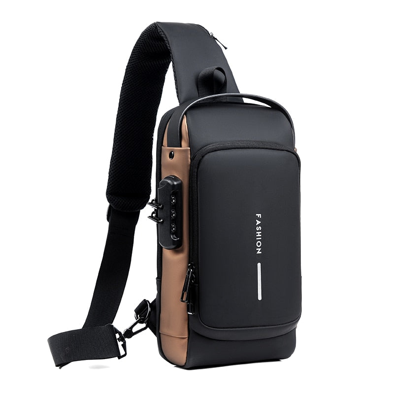 Veelzijdige heren tas Trav met USB-poort, combineert stijl en functionaliteit voor de moderne man. Zwart.