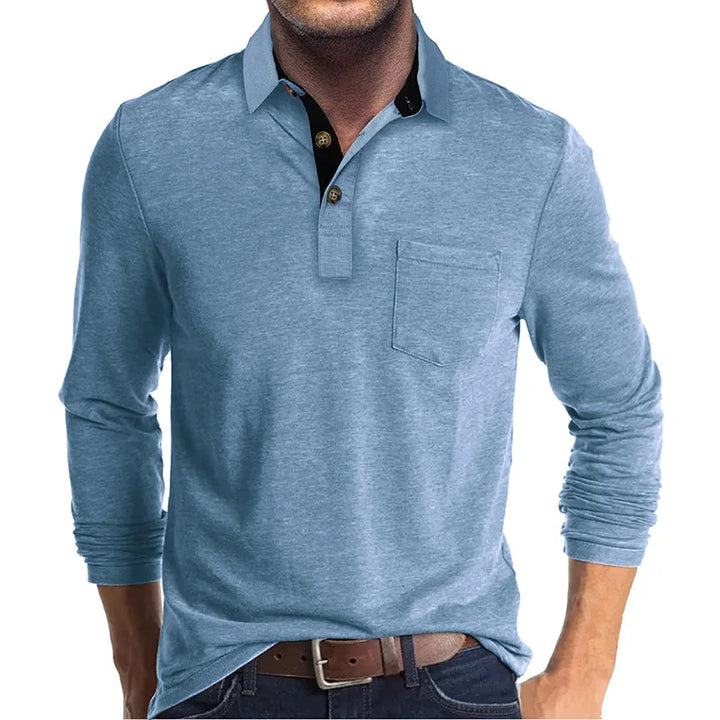 Casual herenpolo met lange mouwen, ademend comfort en stijlvolle look voor ontspanning.