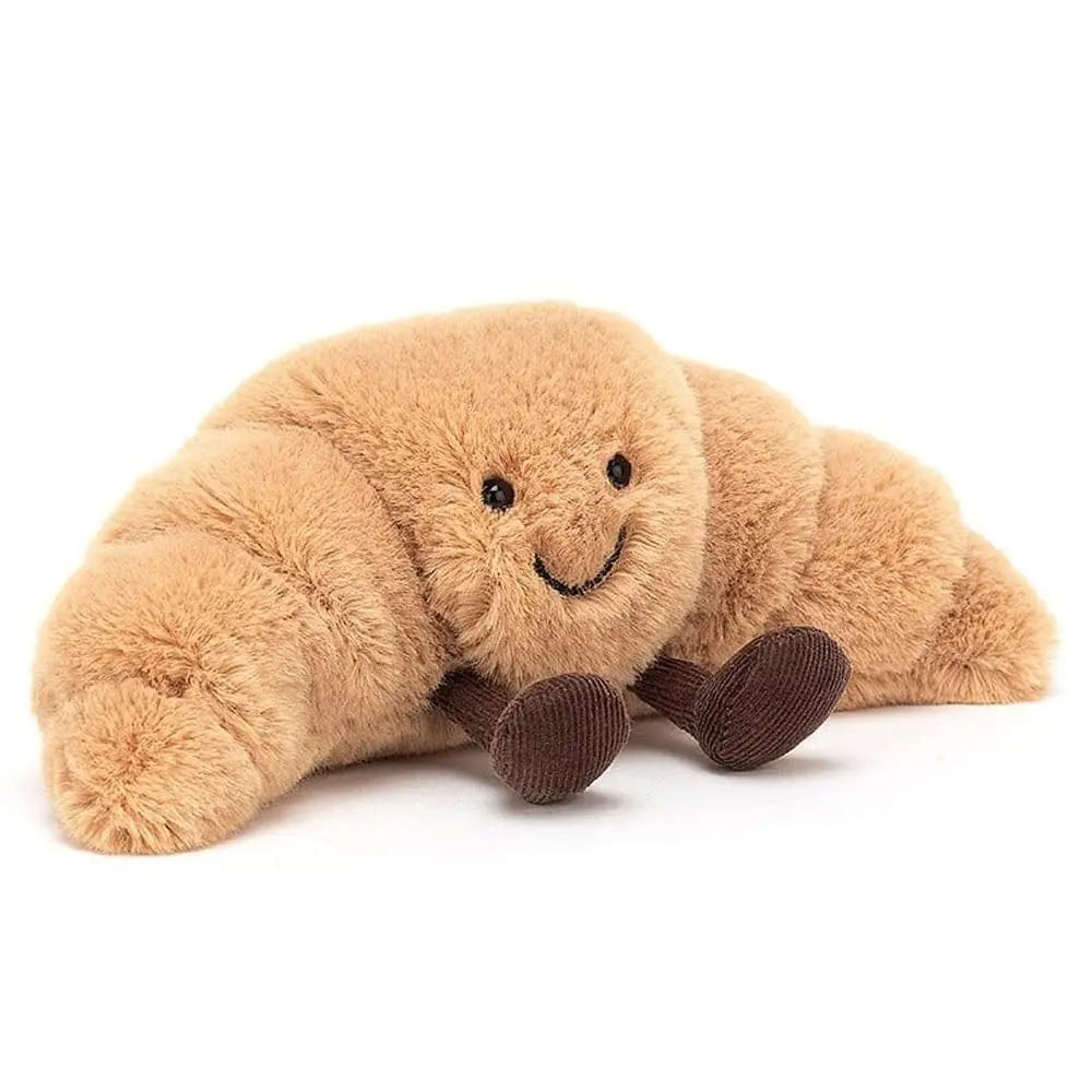 Zachte pluche croissant knuffel, comfortabel kussen en schattig speelgoed voor uren speelplezier.