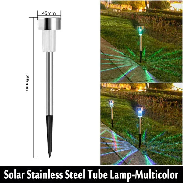 De SolarAura tuinlamp op zonne-energie verlicht je tuin met een zacht, warm LED licht, ideaal voor een gezellige buitensfeer.