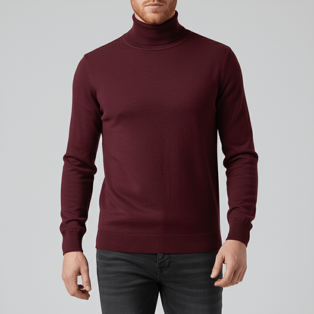 Zakelijke slim-fit herencoltrui. Combineer comfort met professionele stijl voor op kantoor of evenementen.