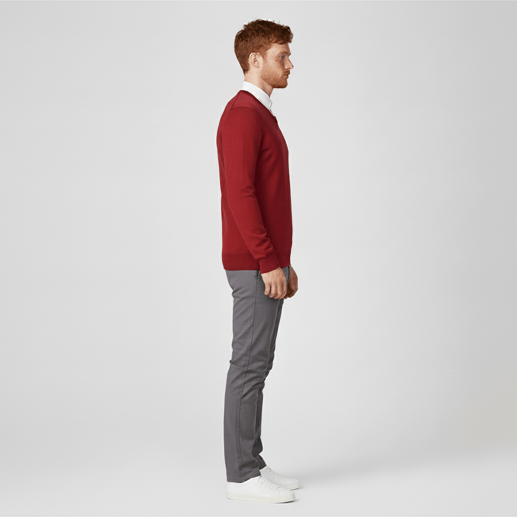 Elegante slim-fit heren V-hals trui, perfect voor een avondje uit of dagelijks gebruik.