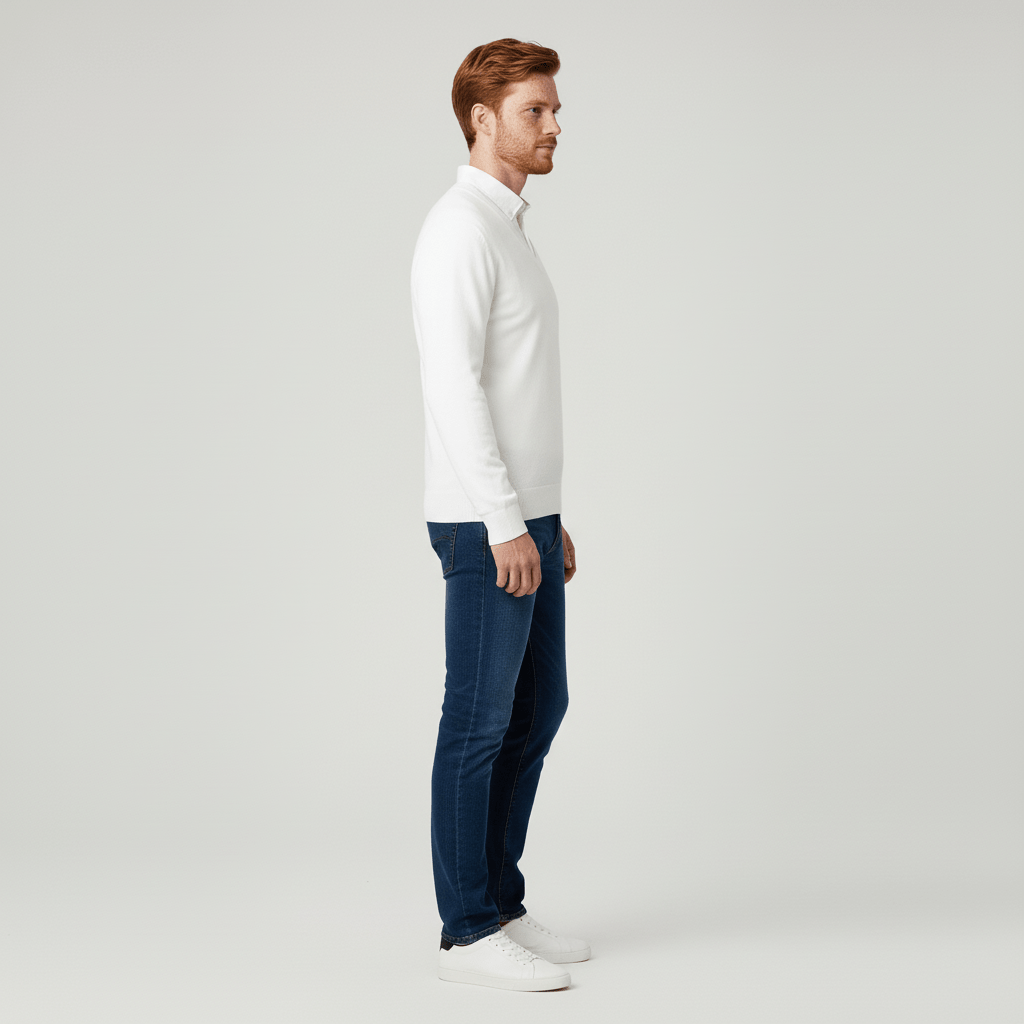 Essentiële heren slim-fit V-hals trui, tijdloos ontwerp voor diverse stijlen.