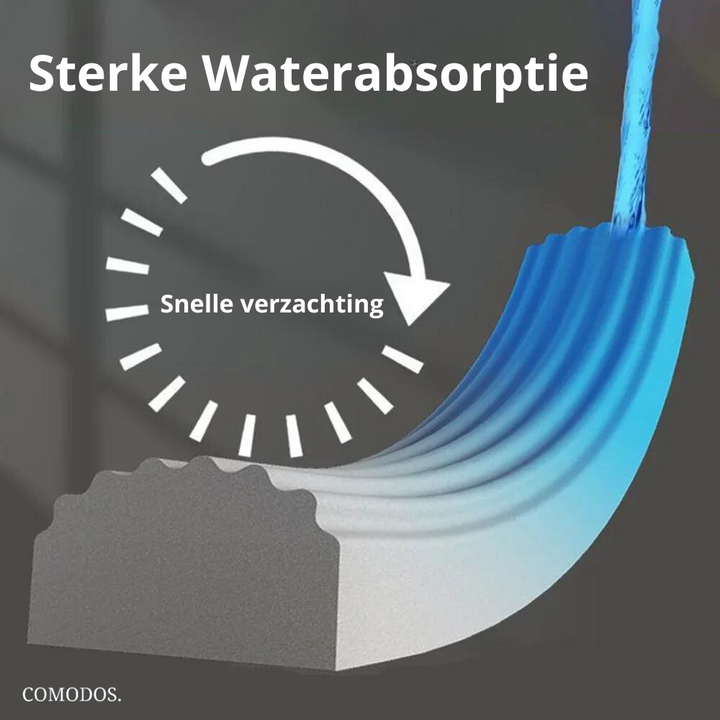 Handdweil in actie: reinig snel en efficiënt keukenwerkbladen en spatborden met deze absorberende minidweil.