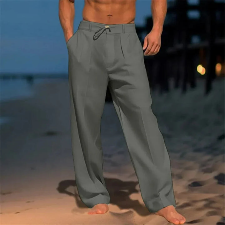 Elegante heren linnen zomerbroek, stijlvol en comfortabel, ideaal voor casual zomerlooks.