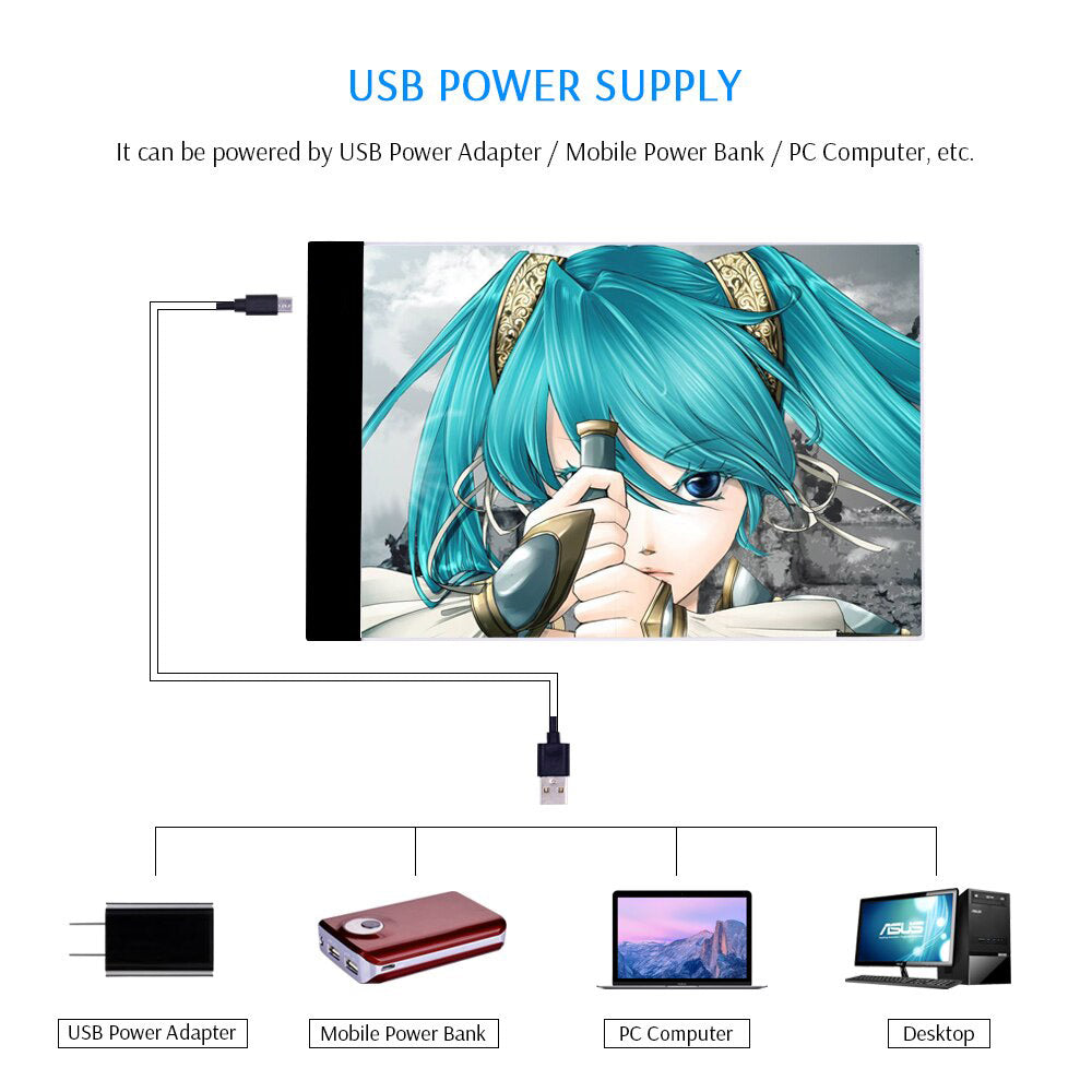 Dunne LED lichtbak A4 formaat, perfect voor creatief tekenen, overtrekken en hobby kunst.